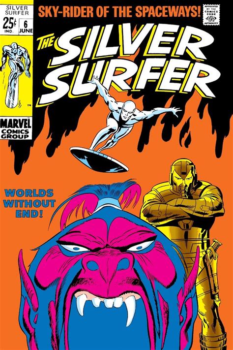 The Silver Surfer Comic Book Cover With An Evil Face And Two Men