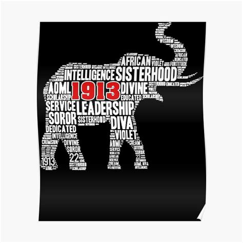 Delta 1913 Sorority Elephant Sigma Theta Words Poster For Sale By