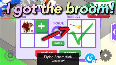 I Got The Broomstick Roblox Adopt Me Youtube