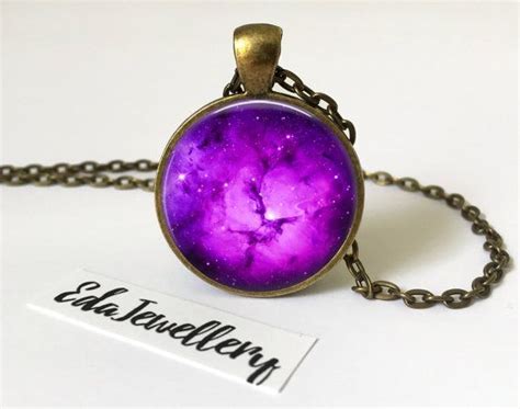 Purple Nebula Pendant Space Universe Galaxy Jewellery Pink Jewelry