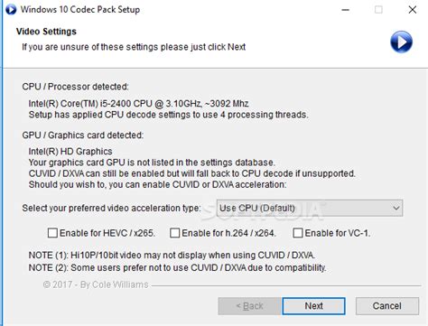 Cole2k codec pack cole2k media codec pack is a collection of codecs, filters and splitters available in two versions, standard and advanced. Download Windows 10 Codec Pack 2.1.9