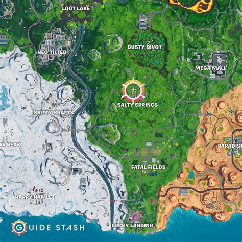 where to find fortbyte 72 in salty springs in fortnite guide stash