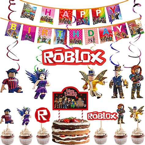 Roblox Motto Party Supplies Roblox Party Favor Roblox Hanging Swirl