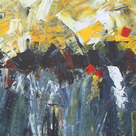 Sage Mountain Studio Yellow And Gray Abstract Painting
