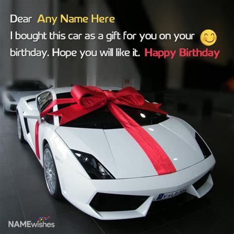 Awesome Virtual Car Birthday T With Name Wish Happy Birthday