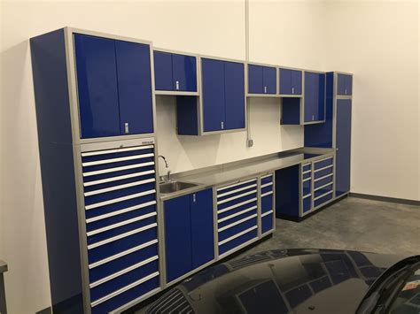 Blue Aluminum Garage Cabinets Dream Garage Has Tool Box Overhead