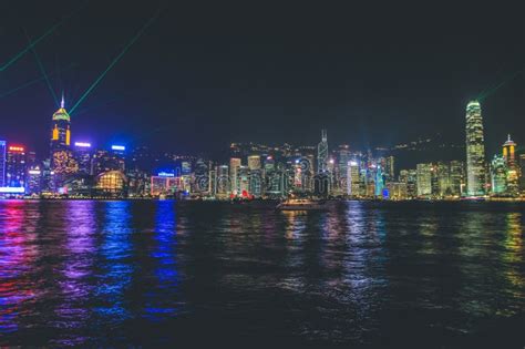The Victoria Harbour Night View In Hong Kong 14 Nov 2013 Editorial
