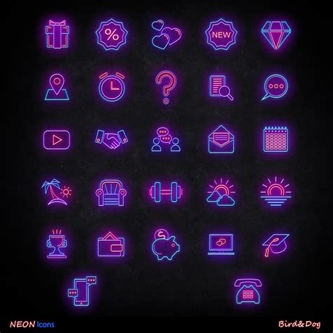 56 instagram story highlight covers neon icons for etsy