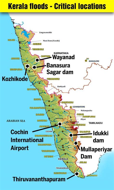 Shows vadukunnathan temple and other points of interest. Jungle Maps: Map Of Kerala Districts