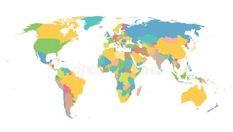 Plain World Map With Countries Stock Vector Illustration Of Color