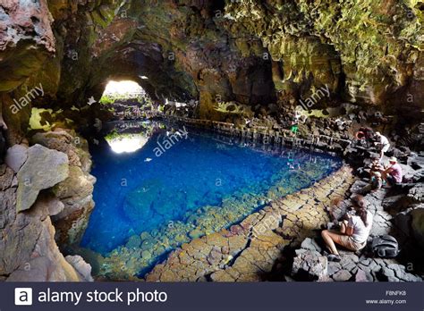 A look around the stunningly beautiful island of lanzarote. Lanzarote Island, Jameos del Aqua, underground lake in ...