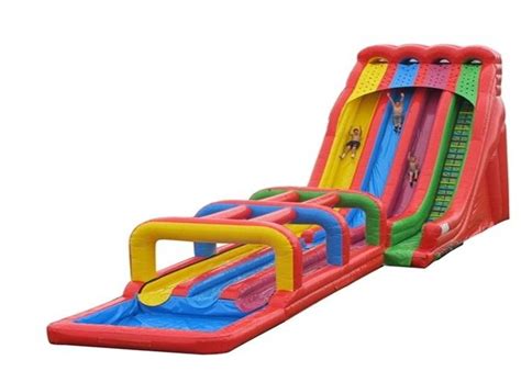 Three Lanes Inflatable Water Slide Jumbo Water Slide Inflatable For Adults