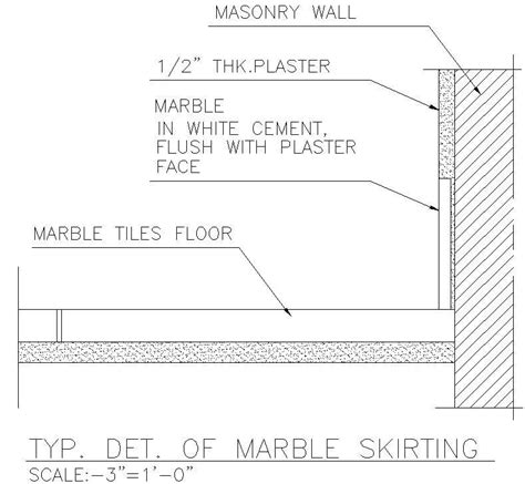 Typical Detail Of Marble Skirting In Autocad Dwg File Cadbull