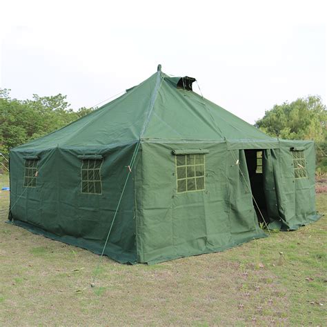 China 10 Person Steel Tube Canvas Army Field Military Camping Tent