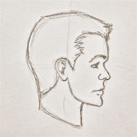 Male Profile Sketch 02 Quick Pencil Sketch Of A Young