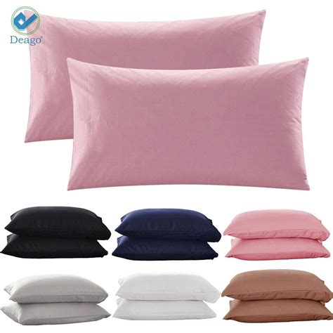 Deago Set Of 2 Pure Cotton Bed Pillow Case Pillow Covers Ultra Soft