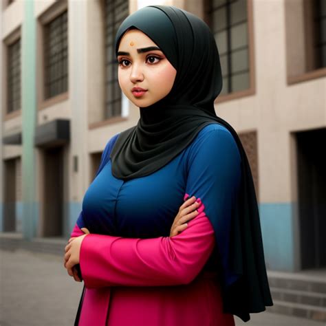 Ai Art Generator Do Texto Muslim Girl Big Boobs In Hijab Img