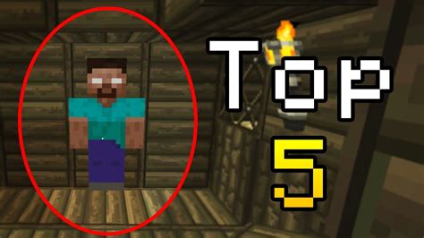 Top 5 Scary Minecraft Herobrine Sightings Youtube