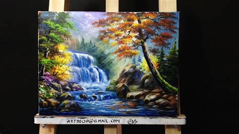 Waterfall Acrylic Painting Lesson 1 Youtube