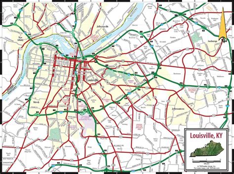 Louisville Highway Map Map Of Louisville Highway Kentucky Usa