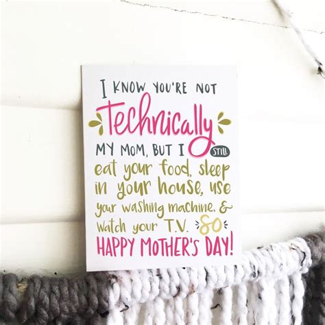 Shop premium gifts for friends & more. Not Technically My Mom- Mother's Day Card, Second Mom Card ...