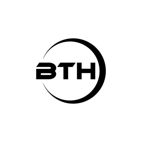 Bth Letra Logo Diseño En Ilustración Vector Logo Caligrafía Diseños