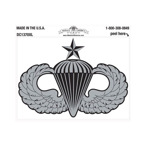 Senior Parachute Badge Army Decal