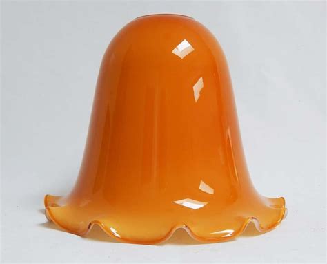 Vintage Retro Orange Amber Cased Glass Light Lamp Shade Pendant Glass Lighting Lamp Light
