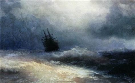 Ship In A Storm 1887 Ivan Aivazovsky