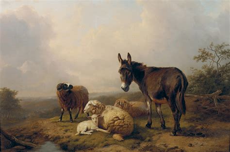 Eugène Joseph Verboeckhoven Warneton 1798 1881 Schaarbeek A Donkey