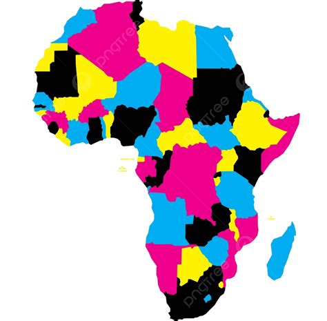Vector Illustration Of Africas Political Map In Cmyk Shades On A White