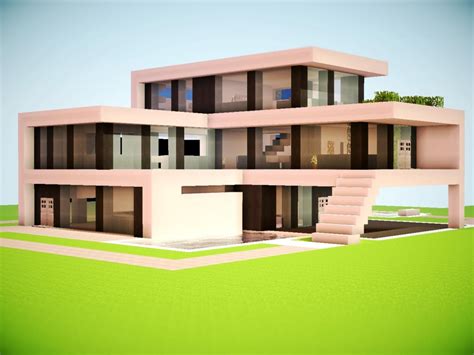 This command generates a small modern house with a pool and is decorated inside. Small Modern House Minecraft Modern House, beach house blueprints - Treesranch.com