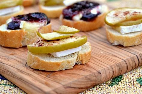 Canapes So Easy French Bread Brie Cheese Raspberry Preserves Apple