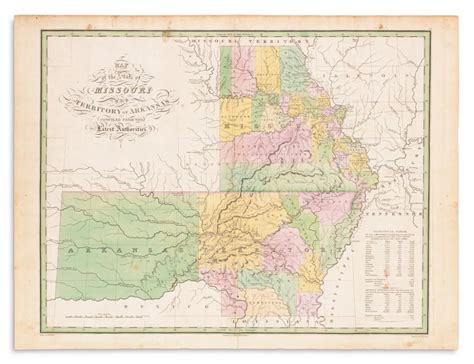 Sold At Auction Finley Anthony Map Of The State Of Missouri And