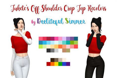 Off Shoulder Crop Top Recolors The Sims 4 Catalog