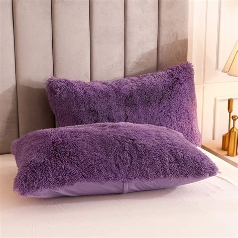 Uhamho Faux Fur Velvet Fluffy Bedding Duvet Cover Set Down Comforter Q