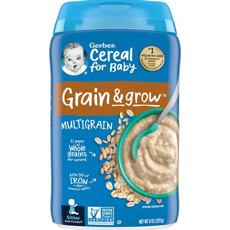 Gerber Cereal For Baby Grain And Grow 2nd Foods Multigrain 8 Oz 227 G