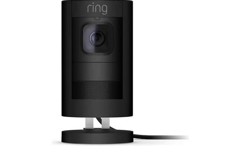 Ring Stick Up Cam Wired Black Plug In Indooroutdoor Security Camera