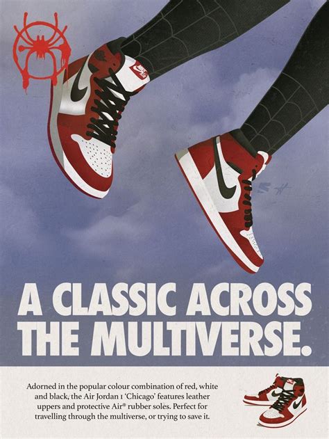 Miles Morales Spiderman X Air Jordan 1 Poster Classic Spiderman