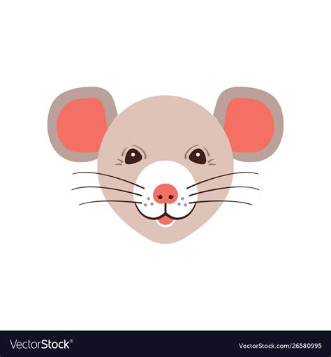 Icon Rat Cute Muzzle Mouse Cartoon Rat Head Vector Image