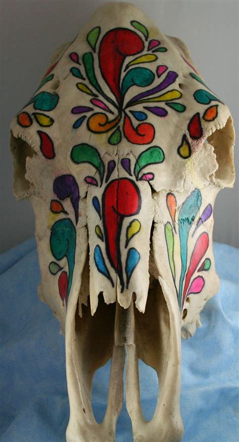 Talavera Skull Deer Skull Art Mexican Folk Art Skull Decor