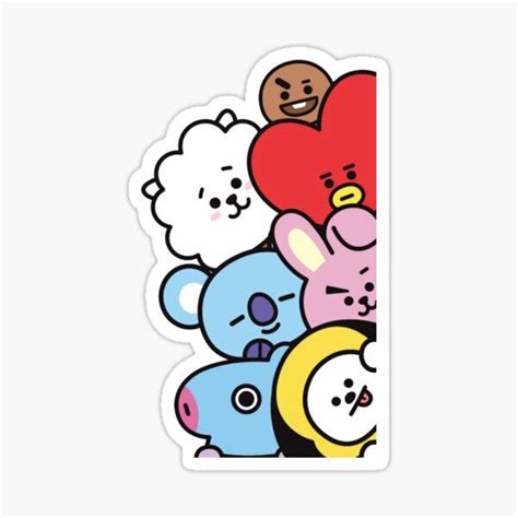 Bt21 Group Sticker Sticker By Kawaii Pocket Studio En 2022 Pegatinas
