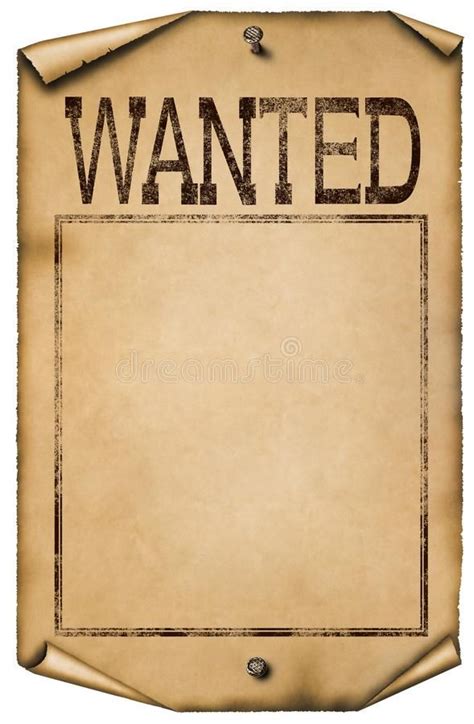 Illustration Of Blank Wanted Poster Isolated On White Background Vector
