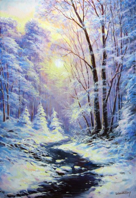 In The Winter Forest Painting By Vladimir Artmajeur