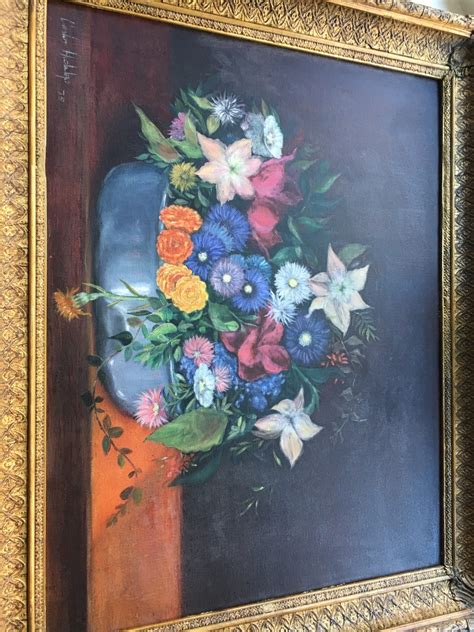Floral Oil Painting Signed And Dated 1975 Artifact Collectors