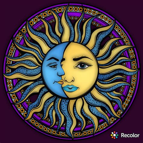 Pin De Cathy Garcia Em Addicted To Coloring Arte De Sol Pintura Sol Mandala De Lua