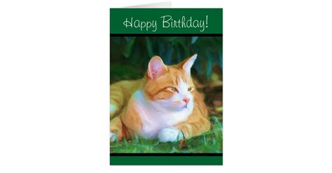 Happy Birthday Orange Tabby Cat Greeting Card Zazzle