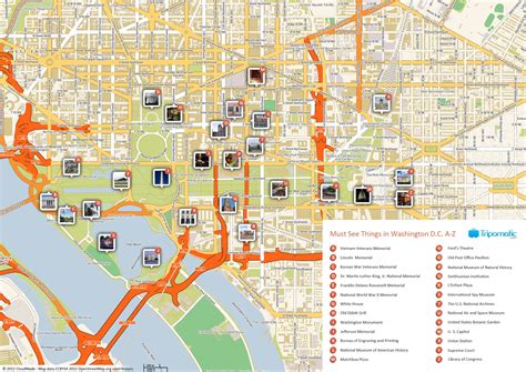 Free Printable Map Of Washington Dc Attractions Washington