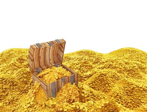 Tesoro De Oro De Las Monedas Stock De Ilustración Ilustración De Pila