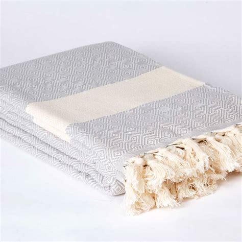 Xl Light Grey Cotton Throw Bedspread By Tolly Mcrae